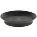 A black round pan with a circular rim.