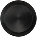 A black polypropylene plate with a circular design.