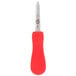 A Victorinox stainless steel oyster knife with a red SuperGrip handle.