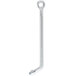 An Avantco silver metal pull rod with a hook and ring on the end.