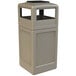 A beige rectangular Commercial Zone waste container with an ashtray dome lid.