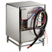 A Hobart LXGeR2 Advansys glass washer with wires and hoses.