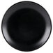 A black Hall China round coupe plate.
