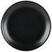 A black Hall China coupe plate with a white background.