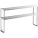 A stainless steel Avantco double deck overshelf with two shelves.