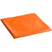 A folded Sunkissed Orange OctyRound plastic table cover on a white background.