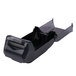 A black plastic San Jamar Fullfold napkin dispenser with a clear plastic cover and a handle.