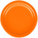 A Sunkissed Orange paper plate with a black line around the edge.