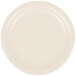 A Creative Converting ivory paper plate with a white border.