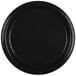 A close-up of a black Creative Converting paper plate with a black rim.