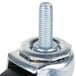 A close-up of a metal swivel stem on a 3" caster.