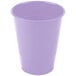 A Creative Converting luscious lavender purple plastic cup on a white background.