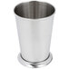 An American Metalcraft stainless steel mint julep cup on a counter.