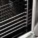 A stainless steel rack for a Blodgett convection oven.