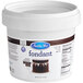A white container of Satin Ice 5 lb. Dark Chocolate Rolled Fondant Icing with a label.