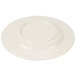 A white Carlisle melamine plate with a round rim.