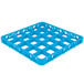 A blue plastic grid with 25 square compartments.