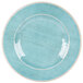 A blue Carlisle melamine salad plate with a white rim.
