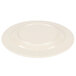 A white Carlisle melamine plate with a round rim.