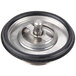 An InSinkErator sink flange mounting assembly with black and silver metal parts and a black rubber ring.