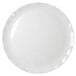 A Thunder Group black pearl white melamine plate with a white border.