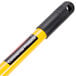 A yellow and black Rubbermaid HYGEN mop handle.