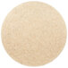 A round tan felt pad with a white background.