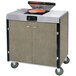 A large metal Lakeside cooking cart with an induction burner on top.