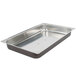 A Sterno copper vein chafer cover on a stainless steel tray.