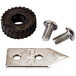 A screw, nut, and gear from the Edlund KT1200 Replacement Knife and Gear Kit for a #2 Old Reliable Can Opener.