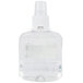 A clear bottle of GOJO Clear & Mild foaming hand soap with a white cap.