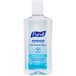 A clear plastic container of Purell Advanced hand sanitizer gel.