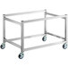 A Lincoln stainless steel equipment stand with casters.