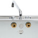 A stainless steel Eagle Group underbar sink with a splash mount faucet.