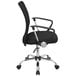 A black Flash Furniture office chair with arms and a chrome base.