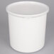 A Carlisle white plastic crock with a lid.