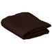 A folded brown rectangular cloth table cover.