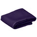 A folded purple Intedge cloth table cover on a white background.