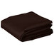A folded brown rectangular cloth table cover on a white background.