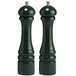 A Chef Specialties Autumn Hues Forest Green pepper mill and salt mill set.