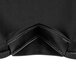 A close-up of a black Snap Drape Contour Table Cover with black stitching.