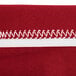 A crimson Snap Drape spandex table cover with a white background.
