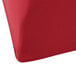 A close up of a crimson Snap Drape spandex table cover.