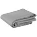 A folded gray Intedge 100% polyester table cover.