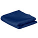A folded blue table cover on a white background.