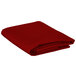 A folded red Intedge rectangular table cover on a white background.