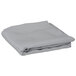A folded gray Intedge polyester table cover.