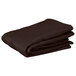 A stack of folded brown Intedge polyester table covers on a white background.