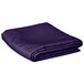 A folded purple Intedge rectangular table cover.