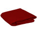 A red Intedge polyester table cover folded up on a white background.